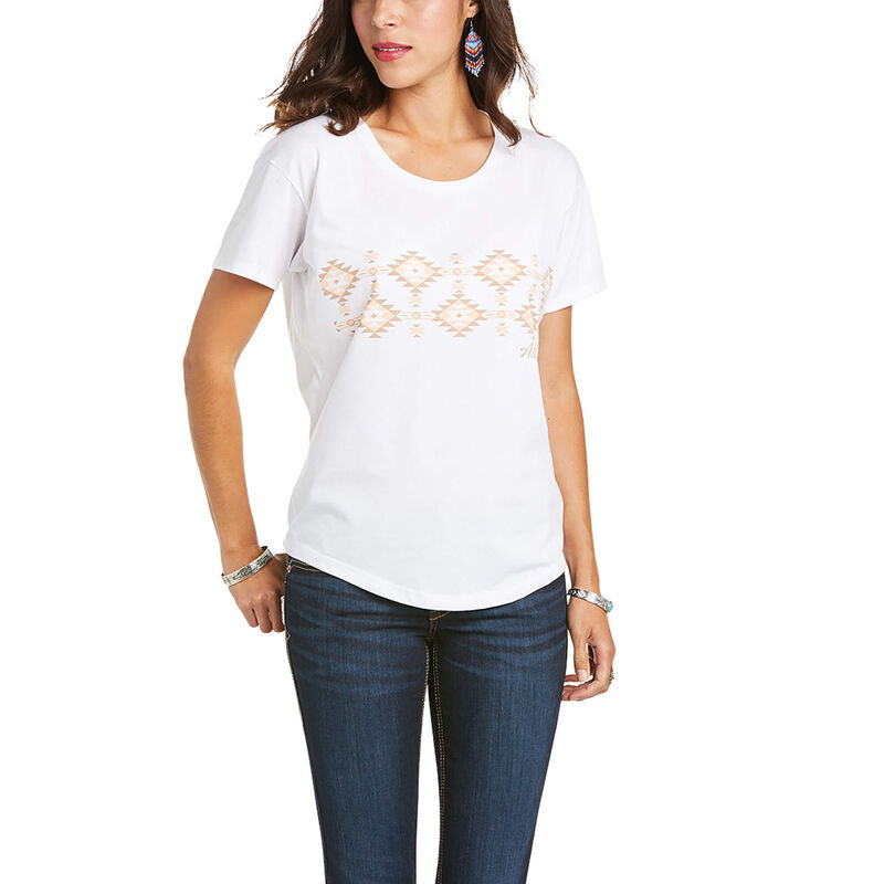 Ariat T-Shirts Damen - Blanket Stripe Weiß ( GRBTF-9243 )